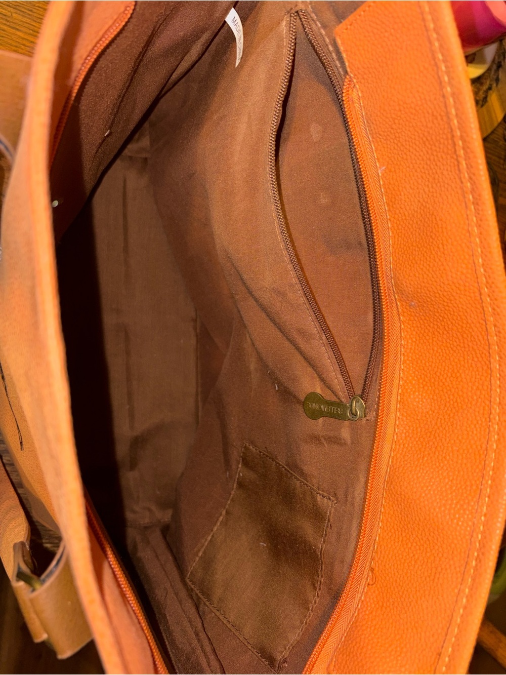Ducks Unlimited Bellemonde Large Tote Bag Purse Burnt Orange Faux Leather Suede - Picture 8 of 15